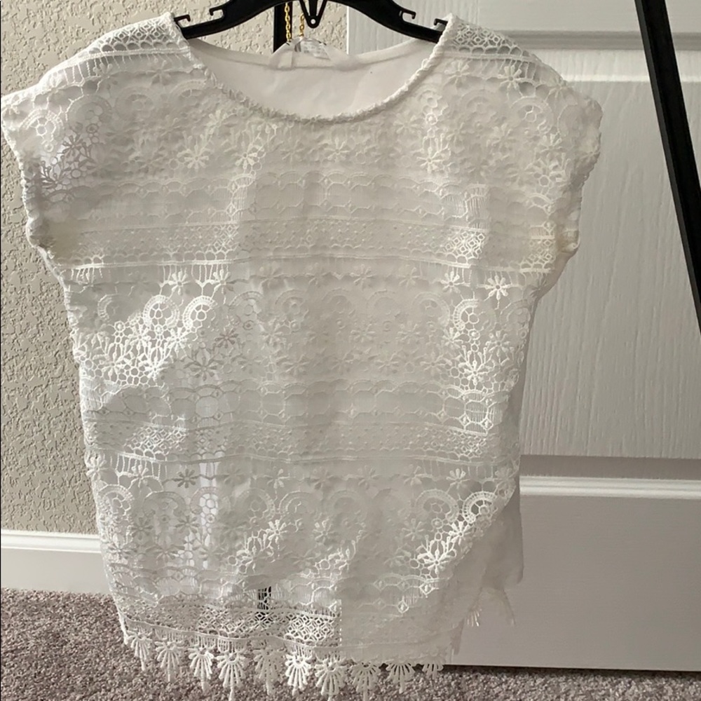 Girls white lace shirt